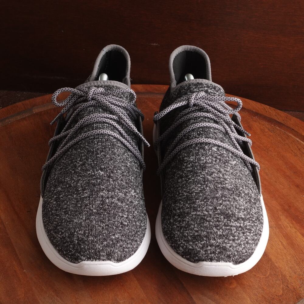Vessi Sneakers Mens SZ 12 Gray Cityscape Waterproof Knit Athletic Walking Shoes - Picture 2 of 12